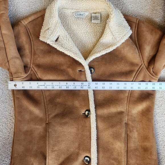 NWOT Faux Suede Sherpa-Lined Long Coat XS fits like a SM - Picture 8 of 11